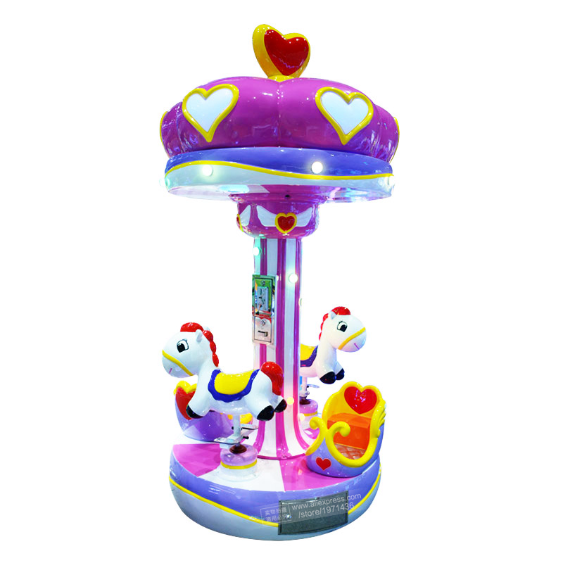 Coin Operated Kiddie Ride - الكهربائية كاروسيل الحصان 3 شخص الاطفال